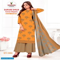 Vandana Sanam Gold Vol-5 Wholesale Cotton Dupatta Dress Material