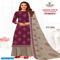 Vandana Sanam Gold Vol-5 Wholesale Cotton Dupatta Dress Material