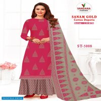 Vandana Sanam Gold Vol-5 Wholesale Cotton Dupatta Dress Material
