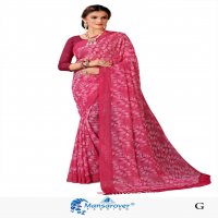 CHITRA BY MANSAROVER FASHION BRIGHT WEIGHTLESS PATTA WITH JHALAR AND FANCY FABRICS BLOUSE SAREE