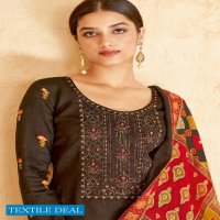 Suryajyoti Qurbat Vol-1 Wholesale Satin Cotton Neck Work And Swaroski Dress Material