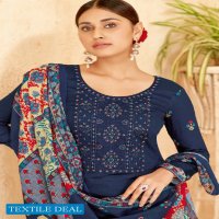 Suryajyoti Qurbat Vol-1 Wholesale Satin Cotton Neck Work And Swaroski Dress Material