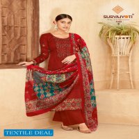 Suryajyoti Qurbat Vol-1 Wholesale Satin Cotton Neck Work And Swaroski Dress Material