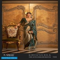 KIROZAA SILK BY RAJBEER 7001-7010 SERIES SATIN HANDLOOM WEAVING DESIGNER SAREE