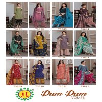 JT Dum Dum Vol-73 Wholesale Pure Cotton Printed Dress Material