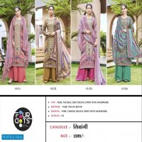 Fourdots Shivangi Wholesale Pure Natural Crepe With Handwork Dress Material