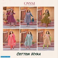 OSSM Cotton Nyra Wholesale Cotton Nyra Kurti With Pant And Dupatta Catalogue