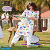 SMIT POONAM HOLI HAI COTTON WORK FESTIVE WEAR HOLI SPECIAL KURTIS