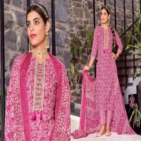 Radha Fab Saloni Wholesale Cotton Slub Print With Embroidery Work Dress Material