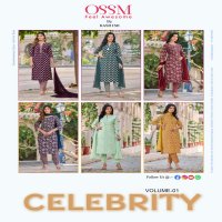 CELEBRITY BY OSSM COTTON PRINTED 3 PIECE READYMADE SUIT