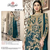 RAMSHA R-591 NX HEAVY EMBROIDERY PAKISTANI DESIGNER SUITS