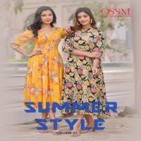 SUMMER STYLE BY OSSM COTTON PRINTED DESIGNER LONG GOWNS