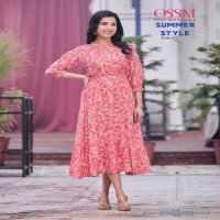SUMMER STYLE BY OSSM COTTON PRINTED DESIGNER LONG GOWNS