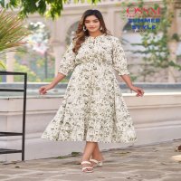 SUMMER STYLE BY OSSM COTTON PRINTED DESIGNER LONG GOWNS