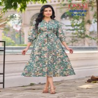 SUMMER STYLE BY OSSM COTTON PRINTED DESIGNER LONG GOWNS