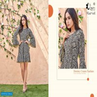 Kinti Marvel Wholesale Wrinkle Rayon Print Fancy Lace Kurtis