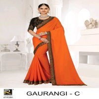 RONISHA GAURANGI BY RANJNA SAREE WORK BORDER BLOUSE SAREE COLLECTION