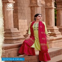 Kiana Limelight Wholesale Viscose Lilan Embroidery Work Tops With Pants And Dupatta