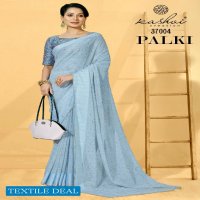 KASHVI CREATION PALKI 37001-37008 GEORGETTE FOIL PRINT SAREES