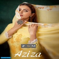 ZSM Aziza Wholesale Cotton Satin With Embroidery Self Work Dress Material