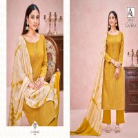 Alok Vatika Wholesale Pure Zam Designer With Stitch Embroidery Tie Dress Material