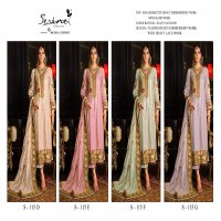 SERINE S-115 UNSTITCHED GEORGETTE EMBROIDERED HANDWORK PAKISTANI SUIT