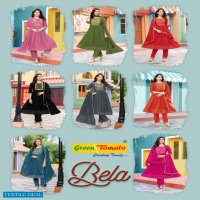 Green Tomato Bela Wholesale Flair Top With Pant And Dupatta Readymade Collection