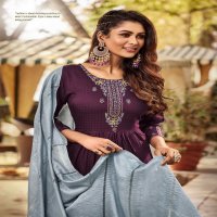 Ladies Flavour Surabhi Wholesale Heavy Reyon With Embroidery Work Kurtis With Pant And Dupatta