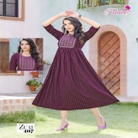 PAAVIS ZURI VOL.4 RAYON JARI PRINT KURTI CATALOG WHOLESALER BEST RATE