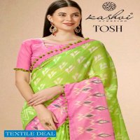 Kashvi Tosh Wholesale Linen Silk With Pum Pum Lace Sarees