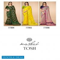 Kashvi Tosh Wholesale Linen Silk With Pum Pum Lace Sarees