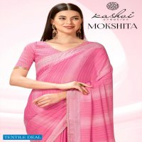 Kashvi Mokshita Wholesale Dull Moss With Foil Prints Ethnic Sarees