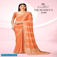 Kashvi Mokshita Wholesale Dull Moss With Foil Prints Ethnic Sarees