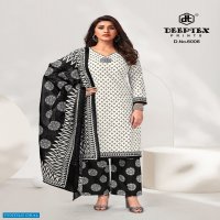 Deeptex Aaliza Black And White Special Cotton Printed Dress Material
