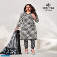 Deeptex Aaliza Black And White Special Cotton Printed Dress Material