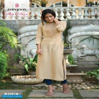 LIGHTLINE VOL 12 BY RANGOON DESIGNER FANCY LINING SILK WORK KURTIS