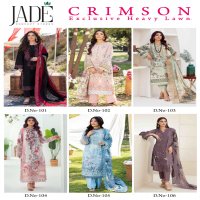 Jade Crimson Exclusive Heavy Lawn Printed Dress Material