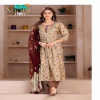 Kushals Vaani Wholesale Muslin Printed Top With Pant And Dupatta