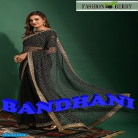 Fashion Berry Bandhani Wholesale Bandhani Printed Embroidery Work Ethnic Sarees