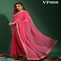 Fashion Berry Bandhani Wholesale Bandhani Printed Embroidery Work Ethnic Sarees