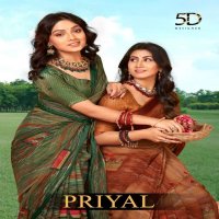 5D DESIGNER PRESENT PRIYAL 4301-4308 SERIES FANCY BRIGHT CHIFFON COLLECTION SAREES