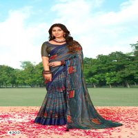 5D DESIGNER PRESENT PRIYAL 4301-4308 SERIES FANCY BRIGHT CHIFFON COLLECTION SAREES