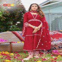 O4U Bollywood Wholesale Viscose Silk With Embroidery Work Top With Pants And Dupatta