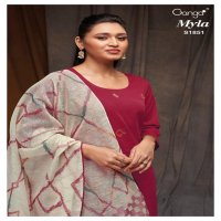 GANGA MYLA S1851 ADORABLE EMBROIDERY WORK SALWAR KAMEEZ MATERIALS