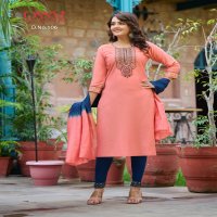 OSSM PRESENT GUNGUN FANCY 3 PCS SET COLLECTION AMAZING WORK KURTI WITH PANT AND DUPATTA