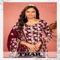 Bipson Thar 2237 Wholesale Pure Cotton Linen Embroidery Work Dress Material