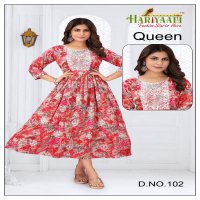 Hariyaali Queen Wholesale Pure Mal Mal With Embroidery Anarkali Kurtis