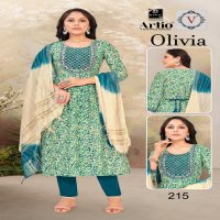Artio Olivia Wholesale Ready Made 3 Piece Kurti With Pant And Dupatta
