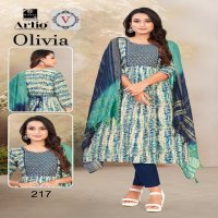 Artio Olivia Wholesale Ready Made 3 Piece Kurti With Pant And Dupatta