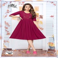 Princess Lip Lock Wholesale Rayon Short Flair Kurtis